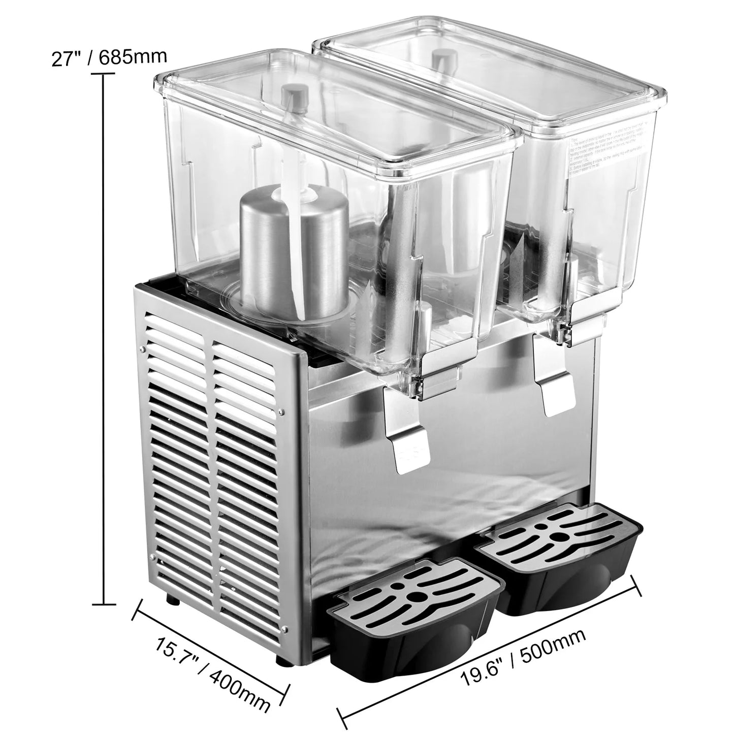 VEVOR 12L x 2 Tanks Getränkespender Schwarz Saftspender Edelstahl Getränkespenderzapfen Trinkwasserspender für Kommerzielle oder zu Hause