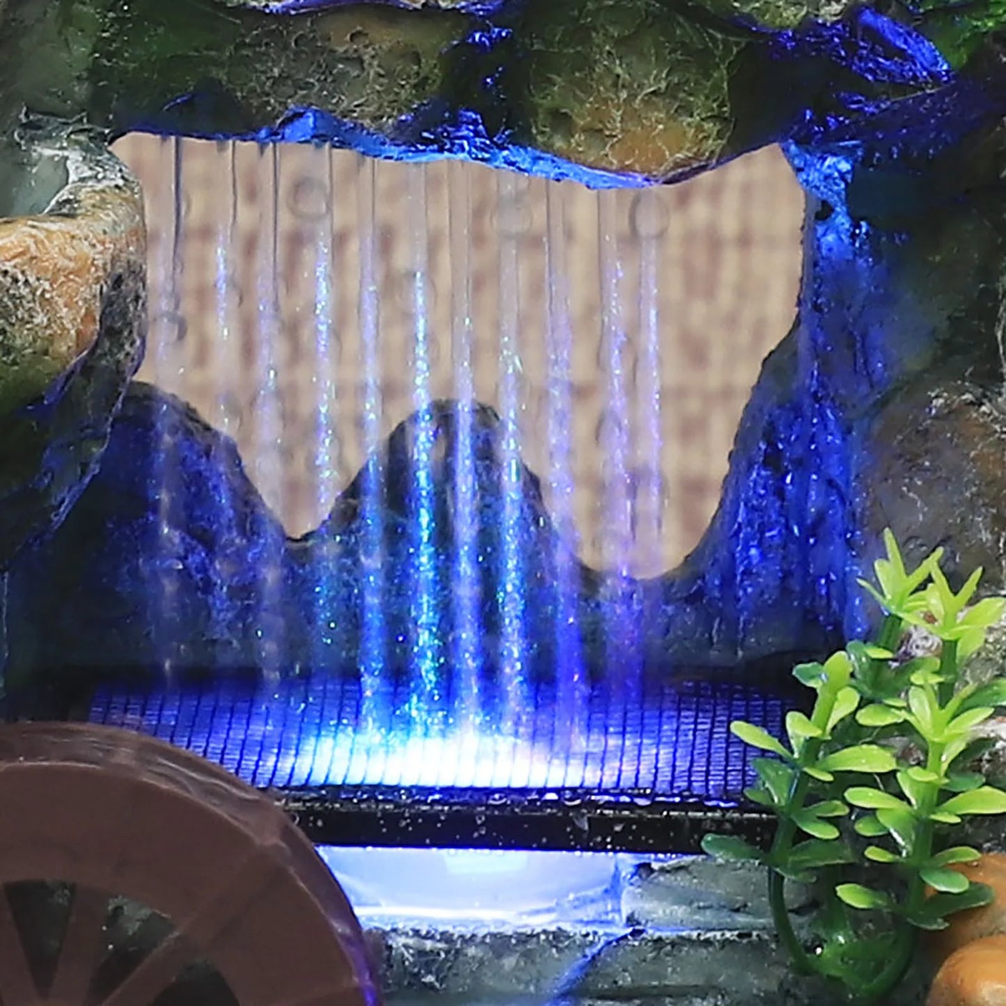 Zimmerbrunnen, Wasserfall, Tischbrunnen, Dekoration, Wasserfunktion mit farbwechselnder LED-Beleuchtung, Zen-Meditationswasserfall