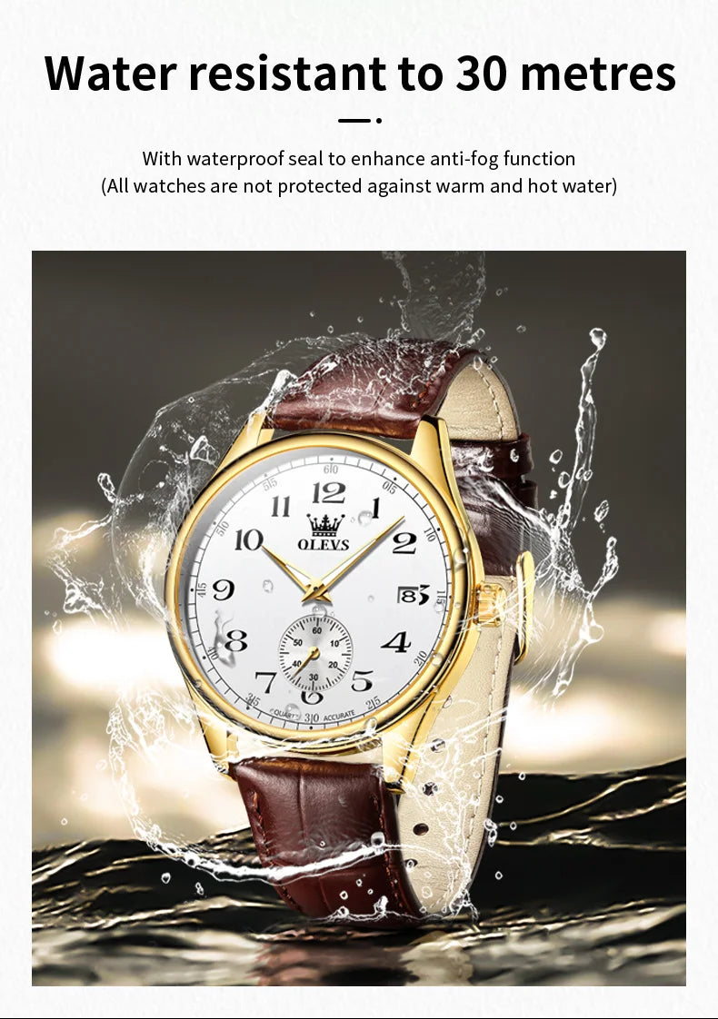 Olevs original wasserdichte Herren uhren digitale Spiegel Quarzuhr für Mann leuchtende Edelstahl Armbanduhr männliche Datum Woche