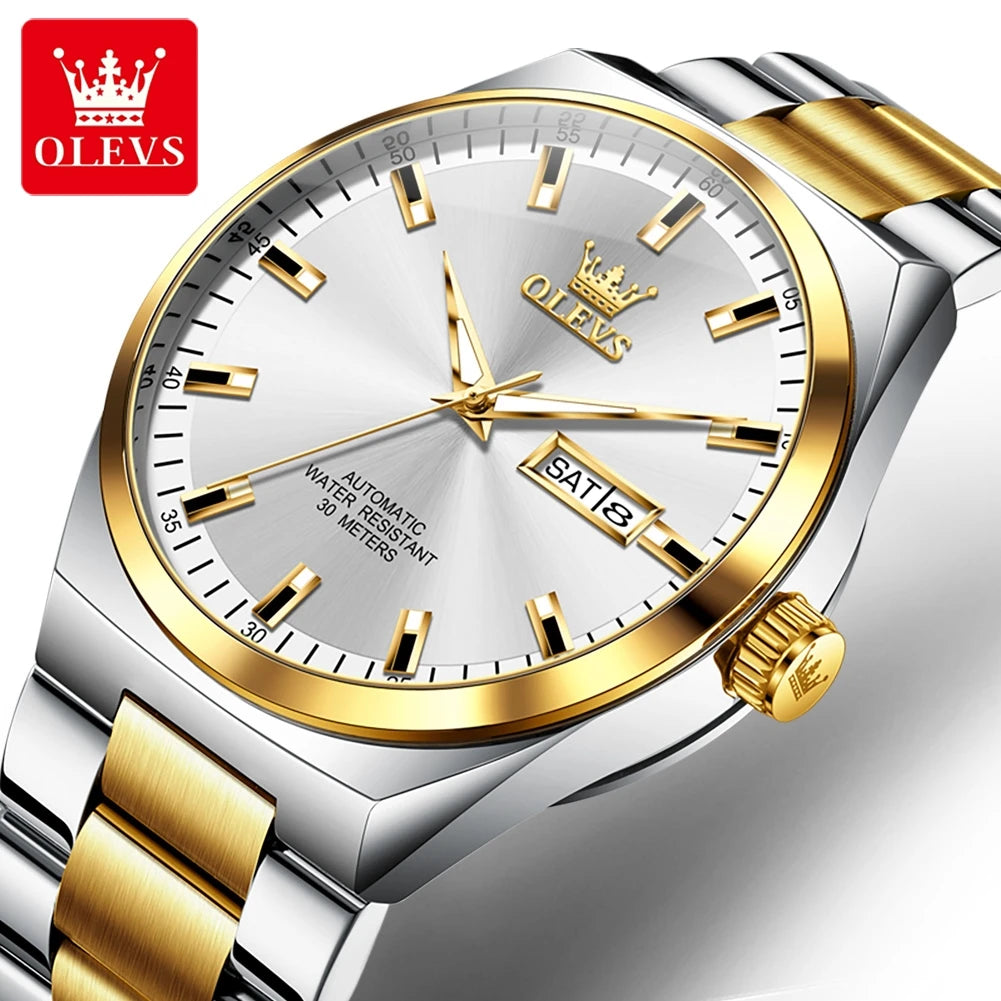 Olevs 9907 Herren uhren Top Marke Business klassische Armbanduhr Dual Kalender Display Mann Uhr wasserdicht leuchtend reloj hombre