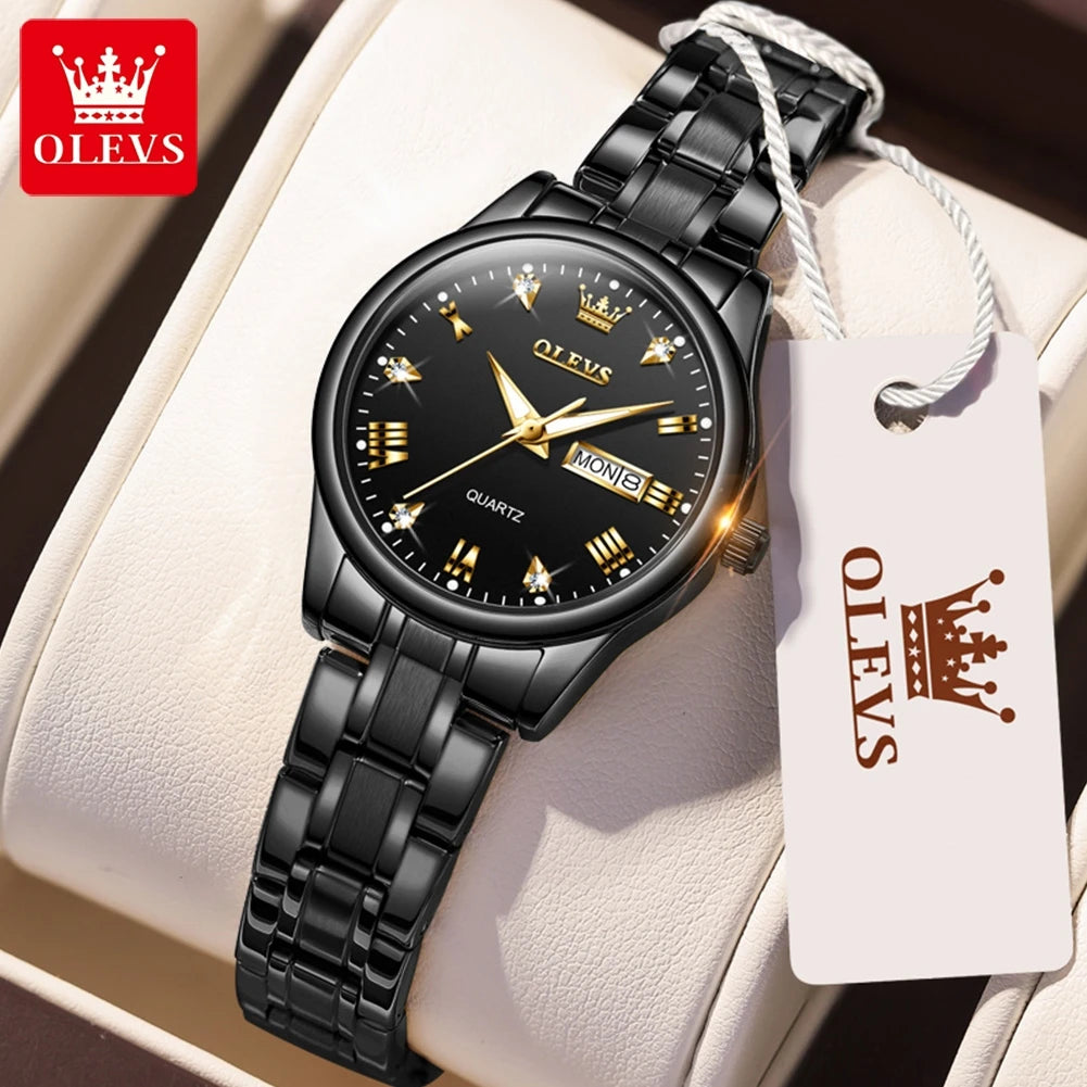 OLEVS Neue Mode Frauen Quarzuhr Wasserdicht Klassische Luxus Marke Dame Uhr Edelstahl Armband Uhren