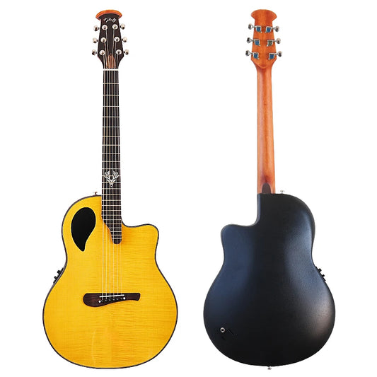 Ovation-Modell, 41-Zoll-Elektro-Akustikgitarre mit runder Rückseite, Cutaway-Design, 6 Saiten, Folk-Stil, mit Tonabnehmer