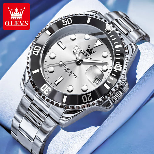 OLEVS 5885 Original Top Marke Luxus Uhr für Männer Wasserdicht Leuchtende Edelstahl Quarz Armbanduhr Klassische Herren Uhren