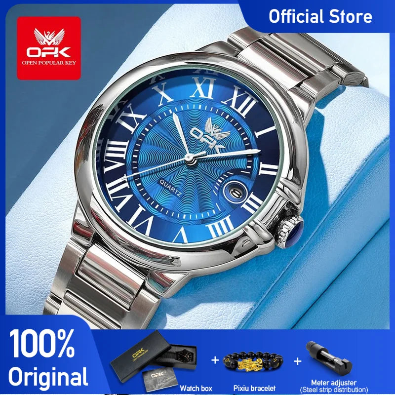 OPK 6039 Herrenuhr Original Quarz-Armbanduhr Wasserdicht Leuchtende Uhren Für Mann Automatische Datumsuhr Mit Box Reloj Hombre