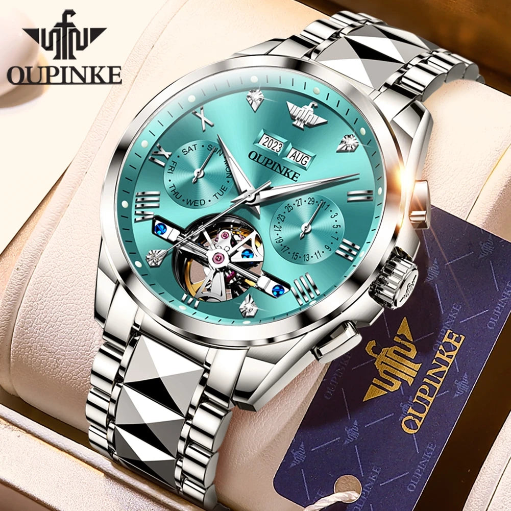 Oupinke hochwertige Luxus uhr für Herren Original Edelstahl automatische mechanische Herren uhren Mode elegante Herren uhr