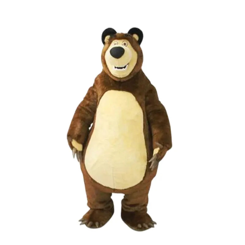 Hochwertige Big Bear Ursa Grizzly Maskottchen Kostüm Cartoon Charakter Werbung Schaum Cosplay Kostüme Party Performance Outfits