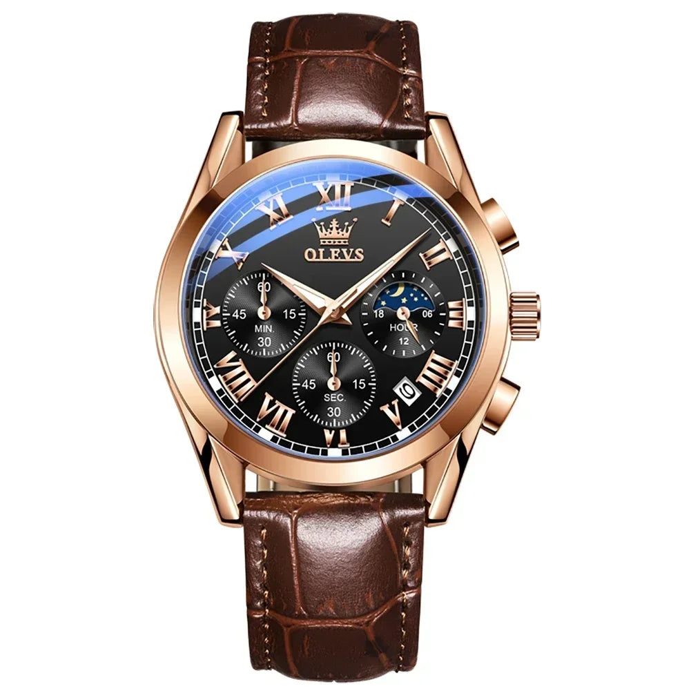 OLEVS Quarzuhr für Männer Top Marke Luxus Uhren Mondphase wasserdicht Herren uhren Mode Chronograph Armbanduhren Für Männer