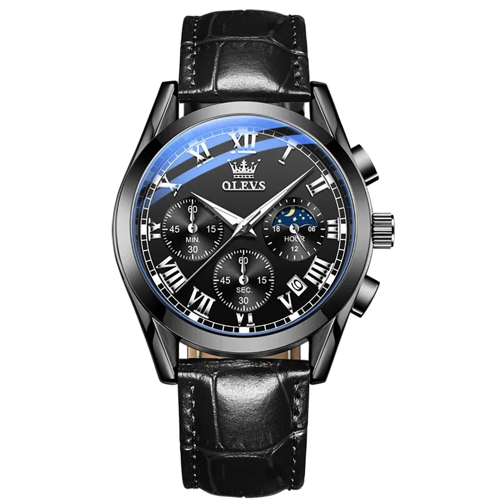 OLEVS Quarzuhr für Männer Top Marke Luxus Uhren Mondphase wasserdicht Herren uhren Mode Chronograph Armbanduhren Für Männer