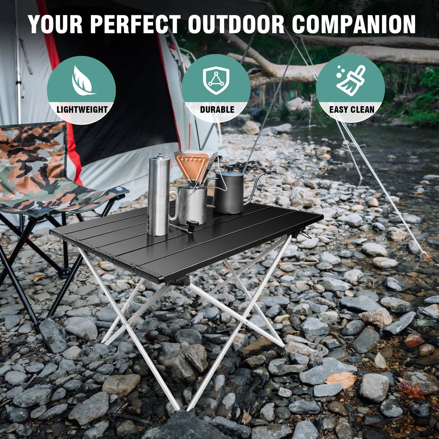 EFAN Ultralight Portable Folding Camping Table Foldable Outdoor Dinner Desk High Strength Aluminum Alloy For Garden Party Picnic