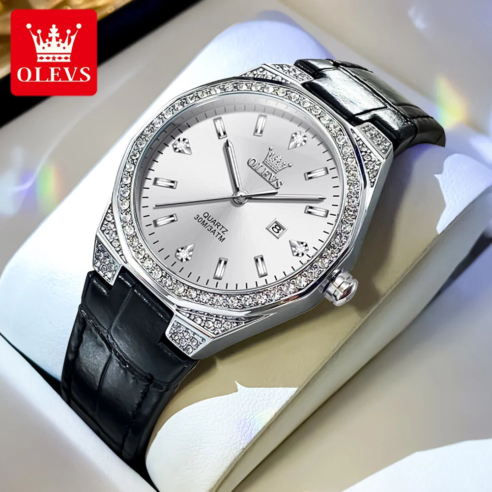 Olevs Damen uhren leichtes Luxus mode Zifferblatt Original Quarz Armbanduhr für Mädchen Diamant wasserdichte Damen uhr