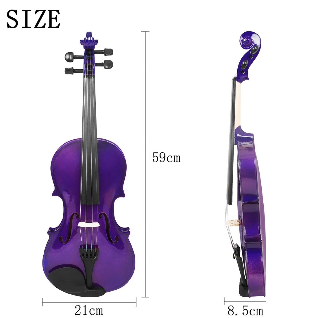 Lila Violine 4/4 Ahorn Panel Geschenk für Anfänger Violine Schönes Geschenk Geeigneter Musikkurs Studie mit Violine Praktische Teile