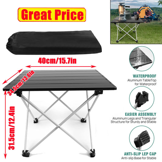 EFAN Ultralight Portable Folding Camping Table Foldable Outdoor Dinner Desk High Strength Aluminum Alloy For Garden Party Picnic