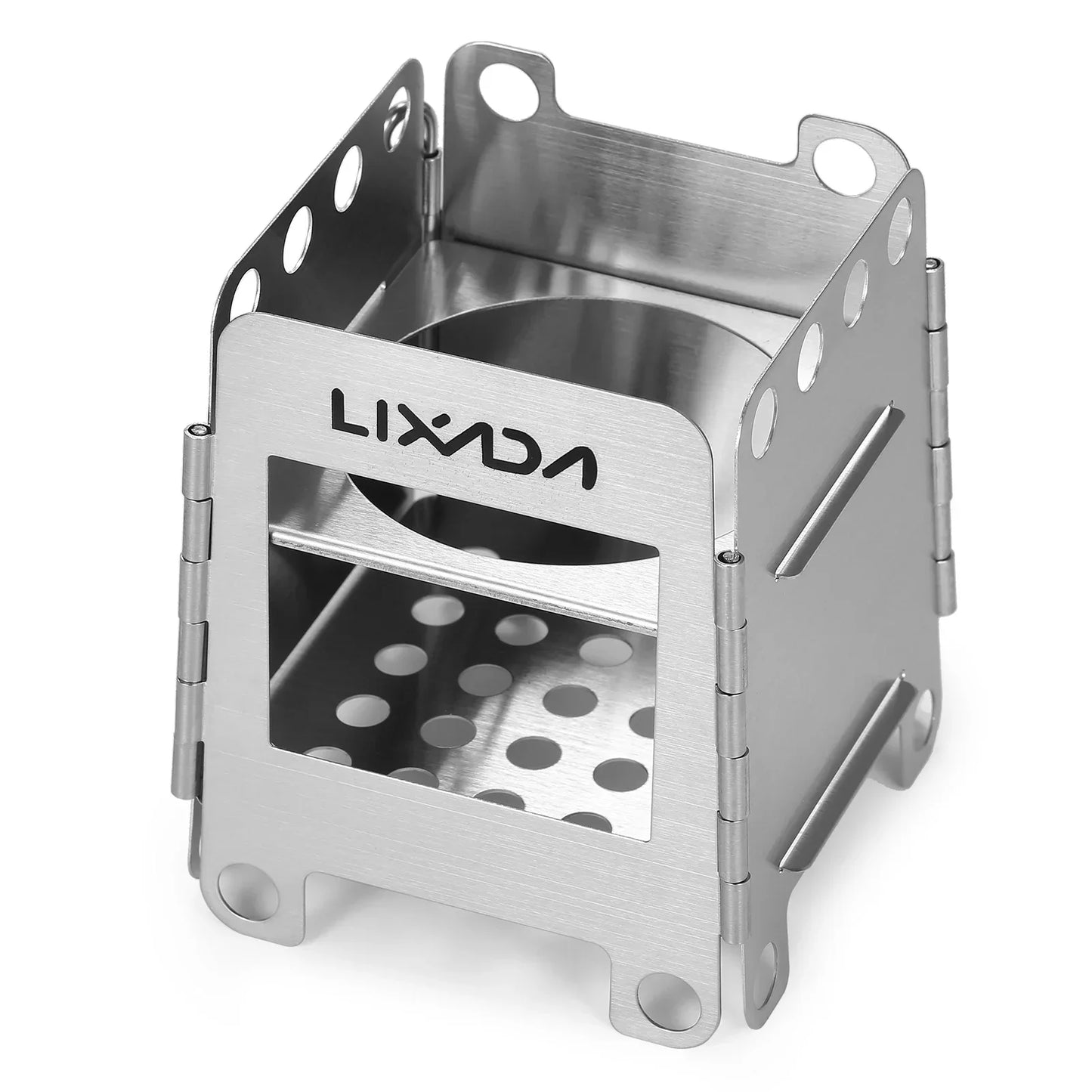 Lixada Camping Titanium Stove Lightweight Folding Wood Burning Stove Portable Outdoor Pocket Stove for Backpacking Cooking