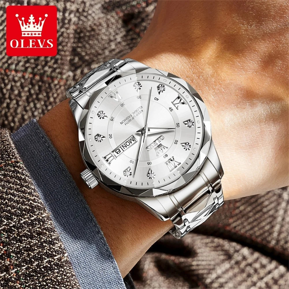 OLEVS 5609 Uhren Für Männer Mode Quarz Armbanduhr Original für Männliche Wasserdichte Leucht Automatische Bewegung Reloj Hombre