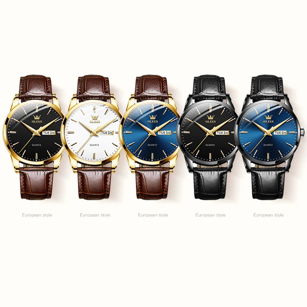 OLEVS Top Marke Quarz Damen Uhren Wasserdichte Lederband Mode Frauen Uhr Datum Uhr