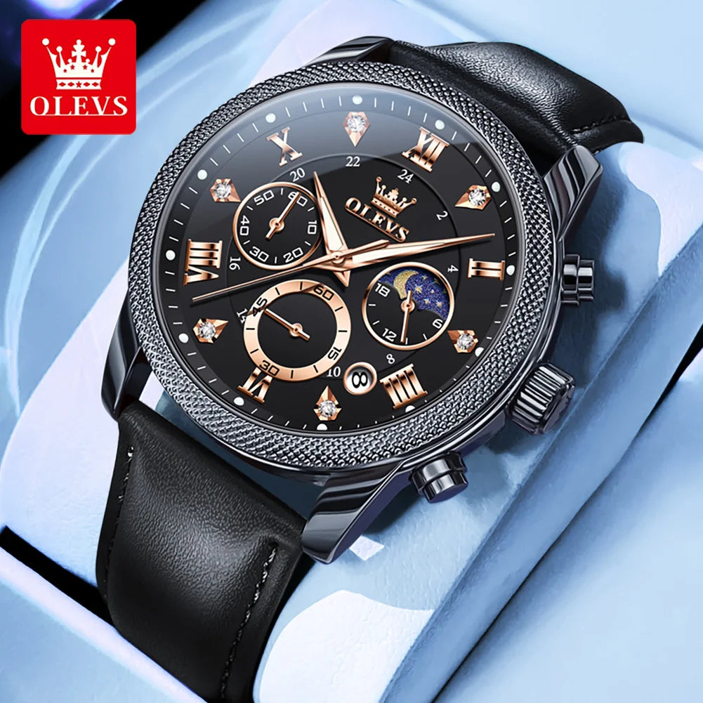 OLEVS 3660 Herrenuhr Business Simply Original Quarzuhr Wasserdicht Leuchtende Uhr Für Mann Multifunktionale Chronograph Reloj