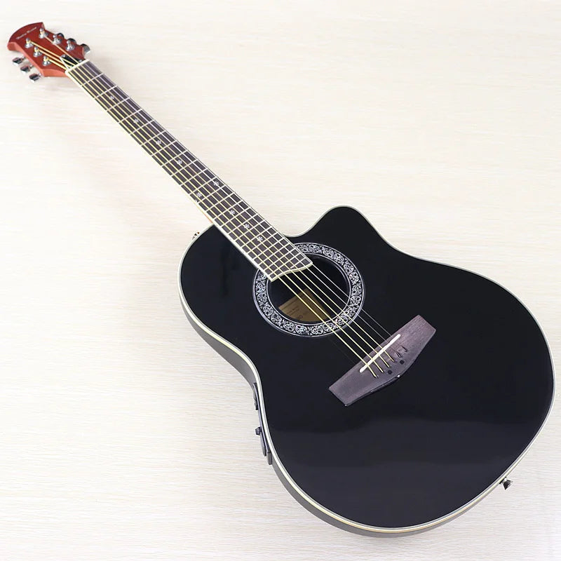 Ovation-Modell, 41-Zoll-Elektro-Akustikgitarre mit runder Rückseite, Cutaway-Design, 6 Saiten, Folk-Stil, mit Tonabnehmer