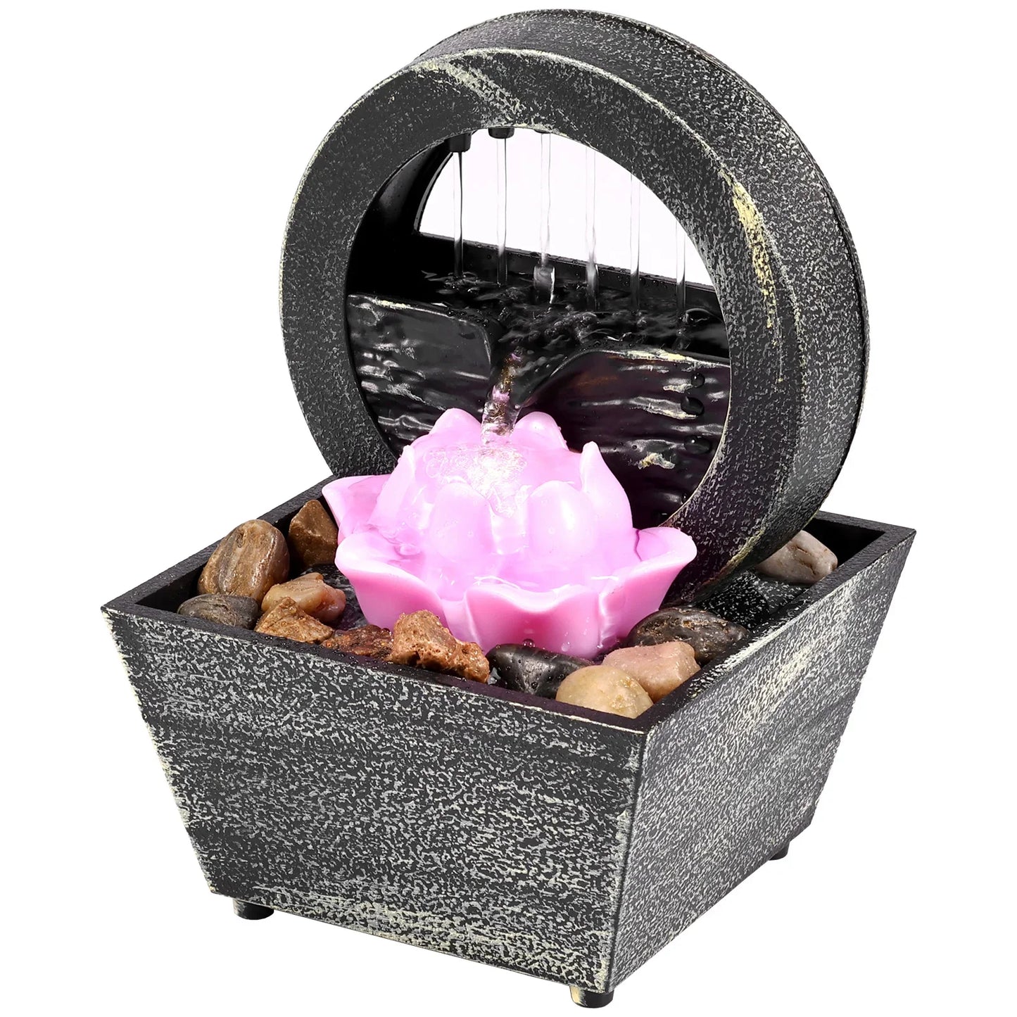 Tisch brunnen mit leichter Batterie/USB-betriebener Innen wasser brunnen mit Zen-Meditations brunnen dekor für Büros chlaf zimmer