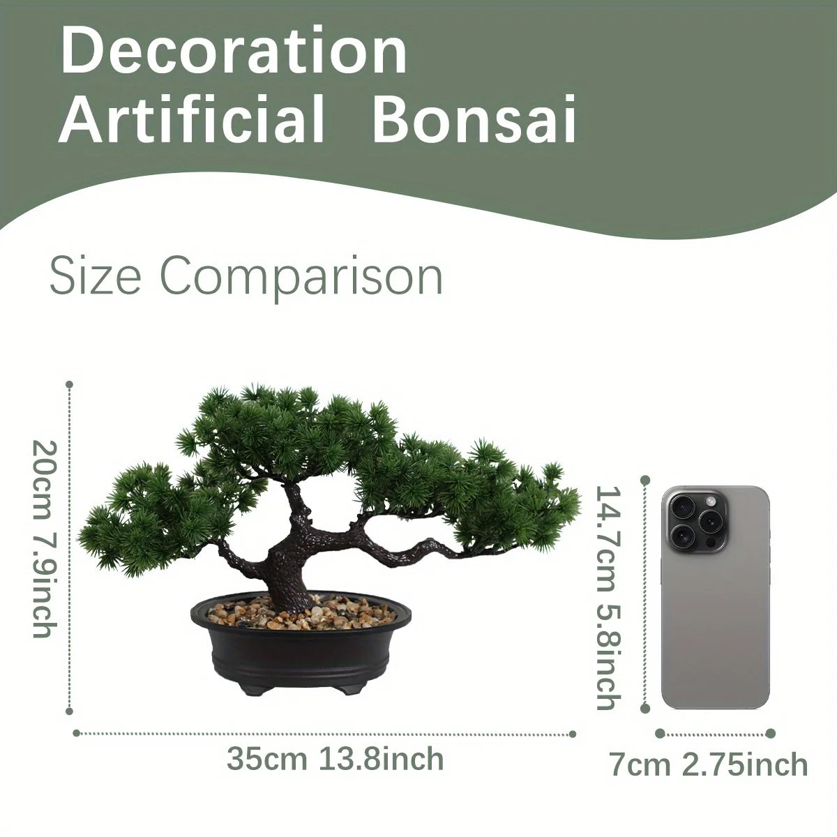 1pc künstlicher Bonsai-Baum: ein Zen-Garten-Akzent künstliche Pflanze pp Material schwarzer Pflanzer Home Office Party Dekoration