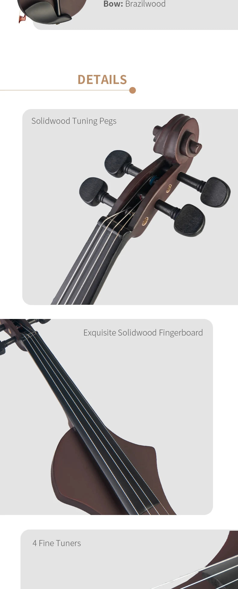 Mugig Spezielle Design 4/4 Volle Größe Massivholz Elektrische Violine Set Anfänger Akustische Violine Geige mit Fall Violine Bogen