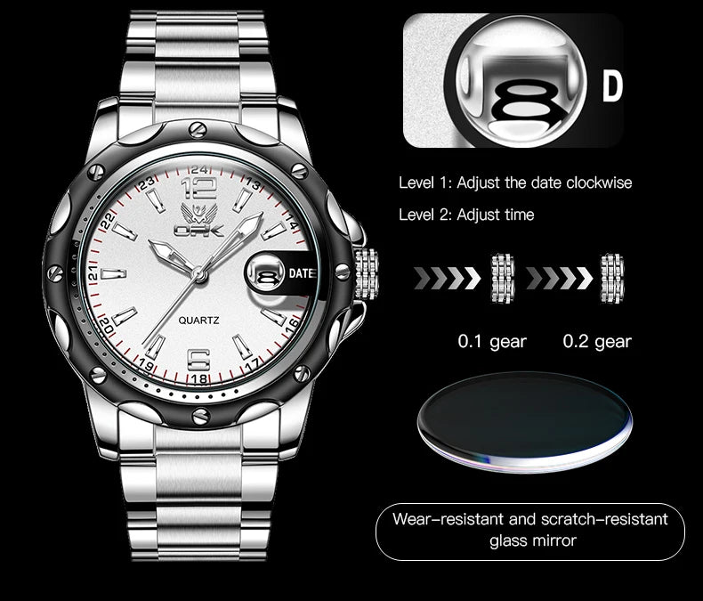 OPK 6026 Original Wasserdichte Uhren Für Männer Digitale Spiegel Luxus Quarzuhr Leuchtende Armbanduhr Männliche Datum Reloj Hombre