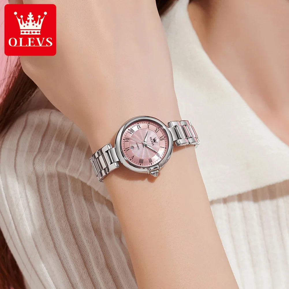 OLEVS 5608 Luxus Marke frauen Uhr Klassische Mode Wasserdicht Leucht Kalender Uhr Elegante Quarz Frauen Uhr Reloj Hombre