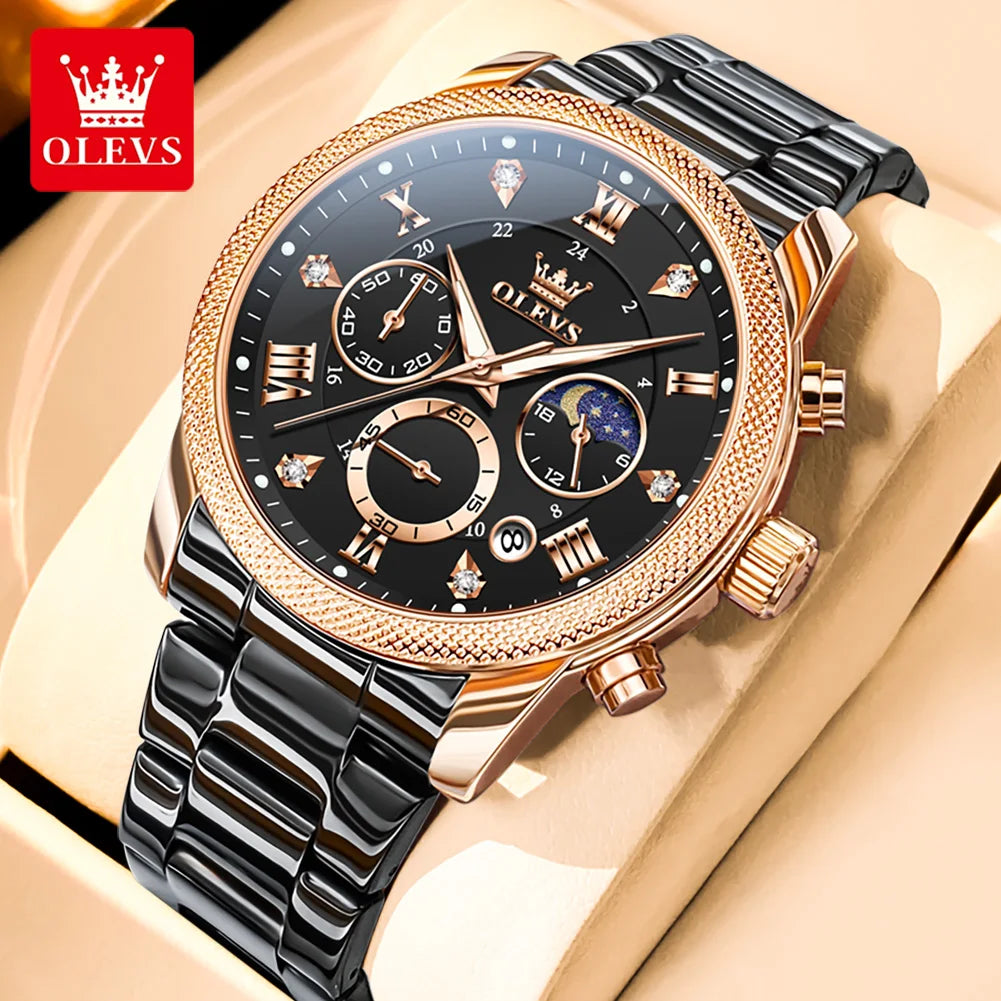 OLEVS 3660 Herrenuhr Business Simply Original Quarzuhr Wasserdicht Leuchtende Uhr Für Mann Multifunktionale Chronograph Reloj