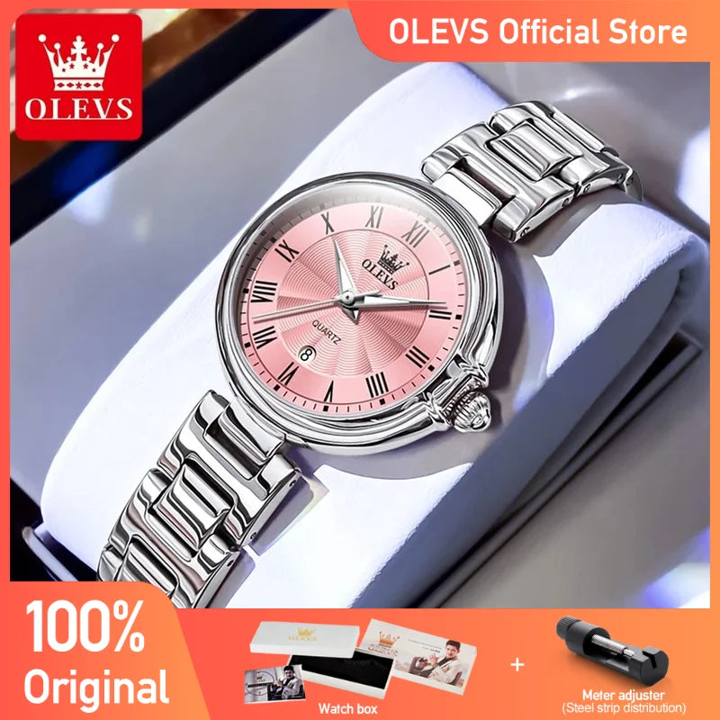 OLEVS 5608 Damenuhr, originelle Mode, leichte Luxus-Quarz-Armbanduhr, wasserdicht, leuchtend, Reloj-Chronograph, Datum, Damenuhr