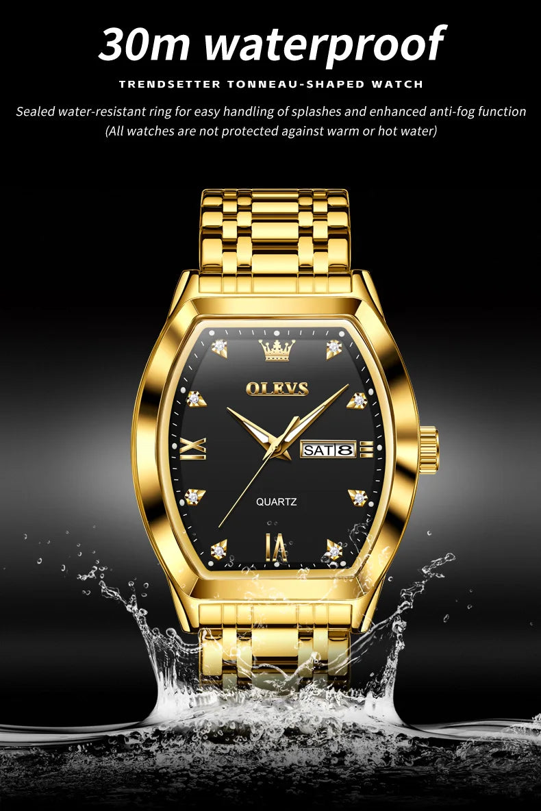 Olevs Herren uhren Luxus Persenning Original Top Marke Quarzuhr für Herren wasserdichte leuchtende Woche Datum männliche Armbanduhr