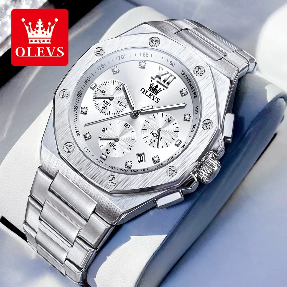 OLEVS 3626 Uhren Für Männer Marke Multifunktionale Chronograph Armbanduhr Original Wasserdicht Leucht Quarz Relogios Masculino