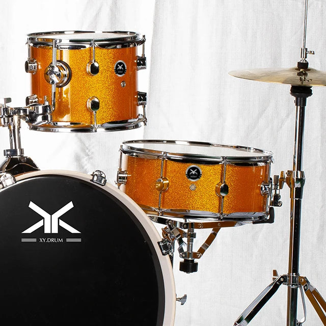 High quality PVC Drum heads Eco-friendly Stage performance Teaching Yellow drum set 7 pieces drum kit set