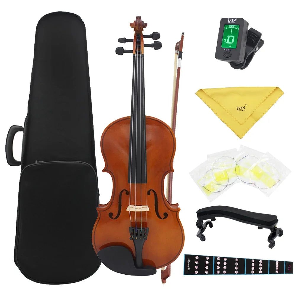 Astonvilla AV-105 4/4 Violine Volle Größe Lindenholz Körper Akustische Violine Geige Mit Fall Bogen Saiten Schulter Rest Tuner Tuch