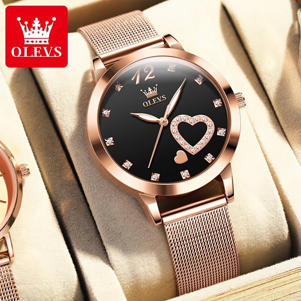 Olevs Damen uhren Casual Trend Uhr für Mädchen Top Marke Original Armbanduhr wasserdicht leuchtenden Edelstahl neue Farbe