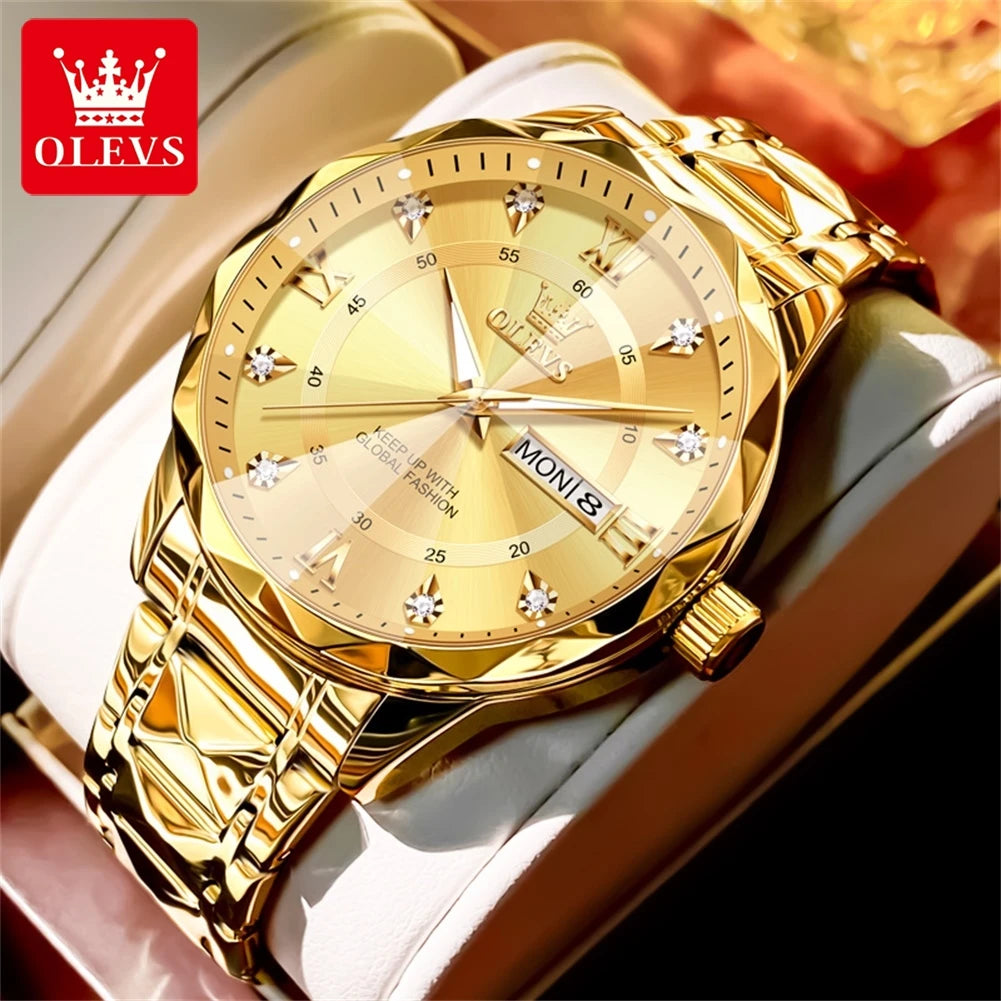 OLEVS 5609 Uhren Für Männer Mode Quarz Armbanduhr Original für Männliche Wasserdichte Leucht Automatische Bewegung Reloj Hombre