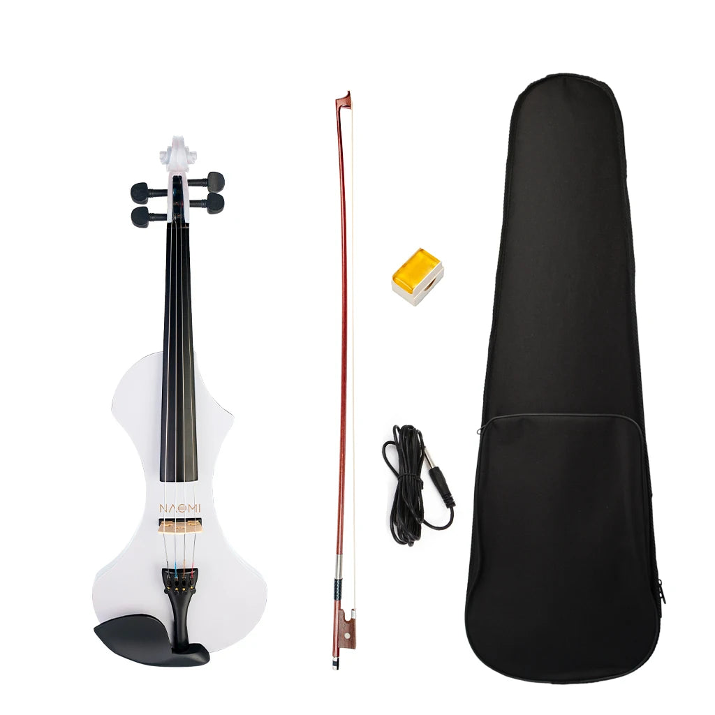 Mugig Spezielle Design 4/4 Volle Größe Massivholz Elektrische Violine Set Anfänger Akustische Violine Geige mit Fall Violine Bogen