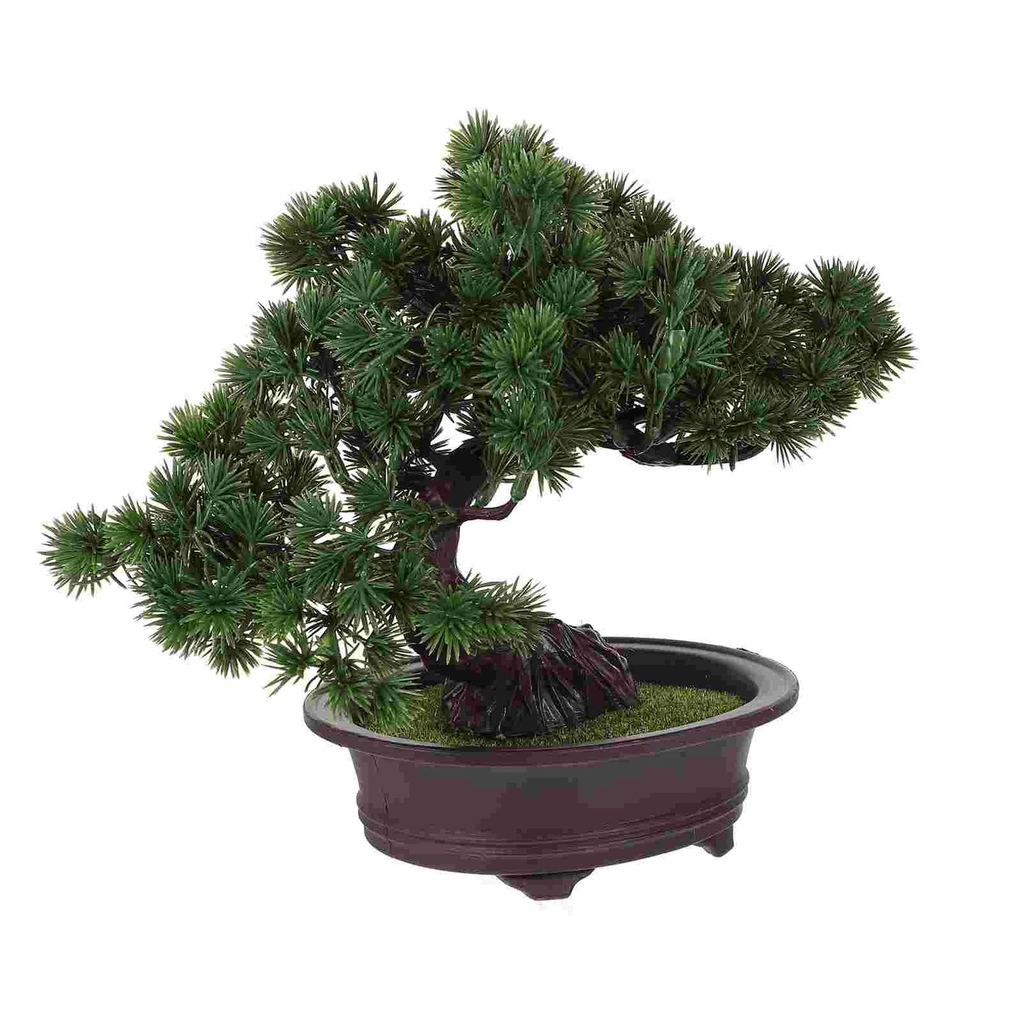 Künstliche Topfpflanzen, Simulation von Bonsai, künstlicher Baum, realistisch mit Kiefernornament