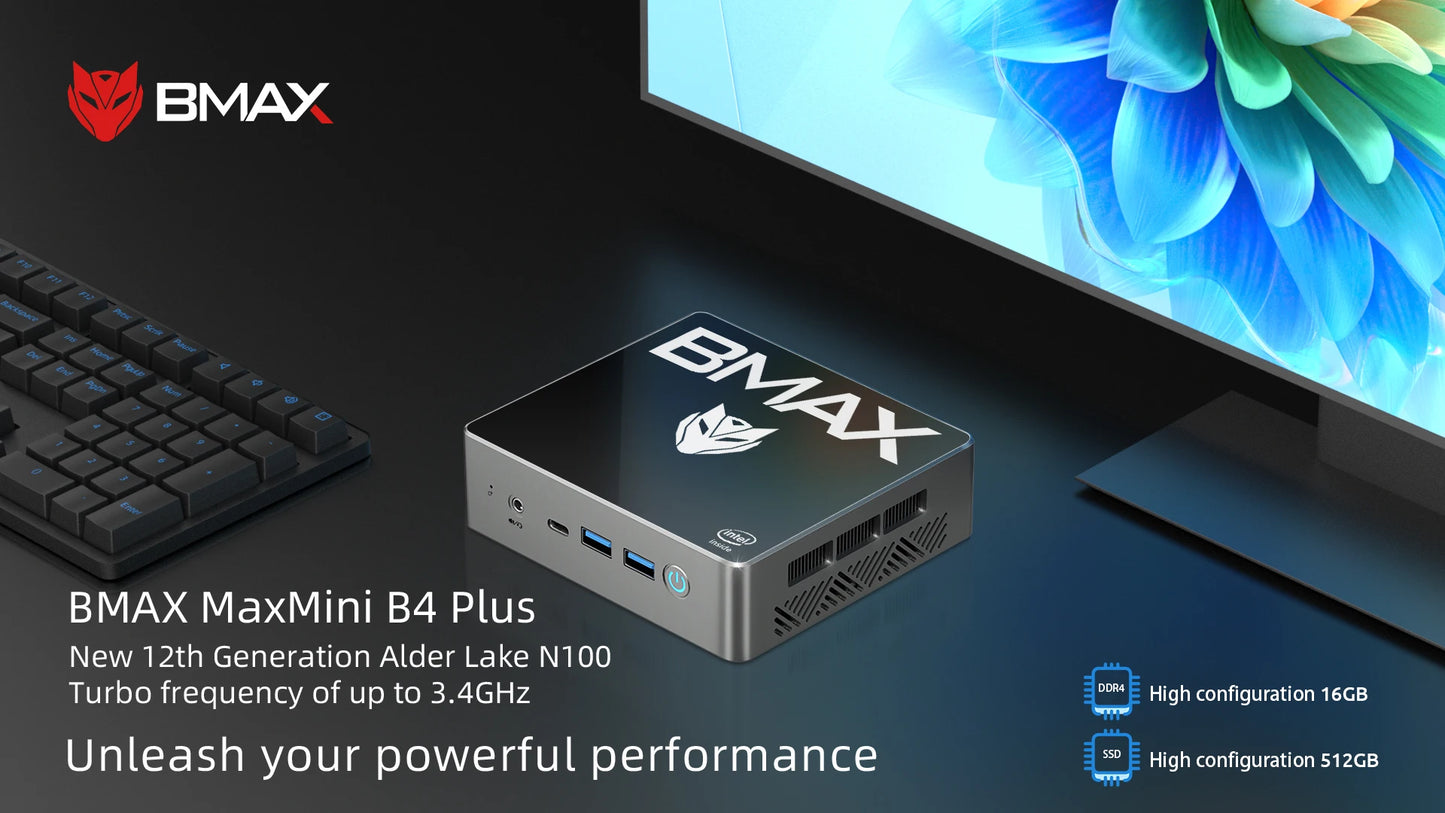 BMAX B4 Plus Mini-PC - Kompakte Power mit Intel N100 Prozessor