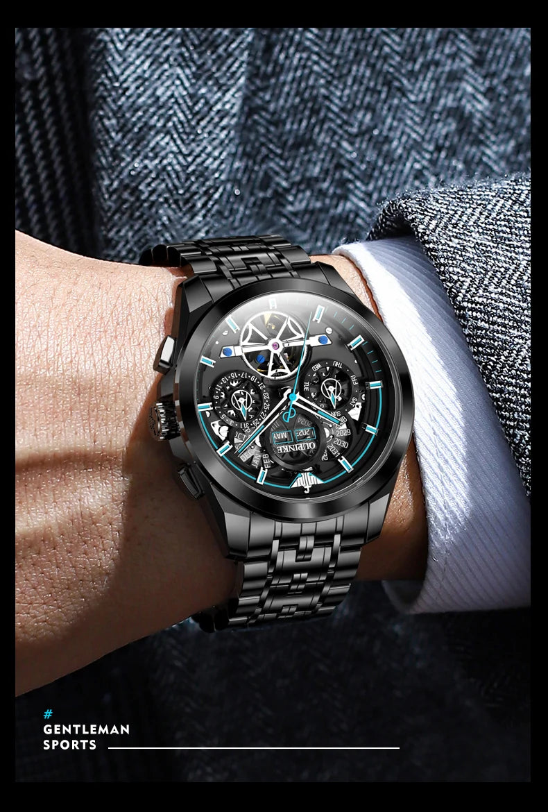 OUPINKE 3235 Tourbillon männer Automatische Mechanische Uhr Mode Trend Wasserdicht Männer Uhr Multi funktionale Luxus Marke Uhr