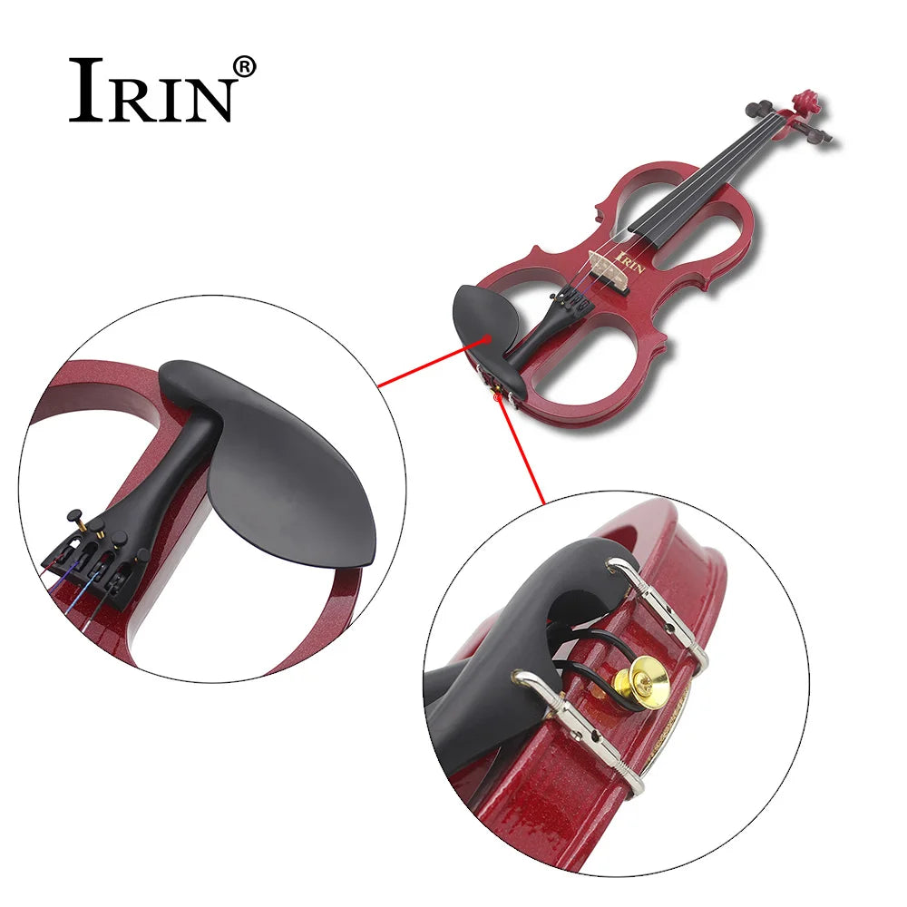 IRIN 4/4 Elektrische Violine Ahorn Körper Stille Elektrische Violine Mit Bogen Fall Kopfhörer Anschluss Kabel Geige Teile & Zubehör