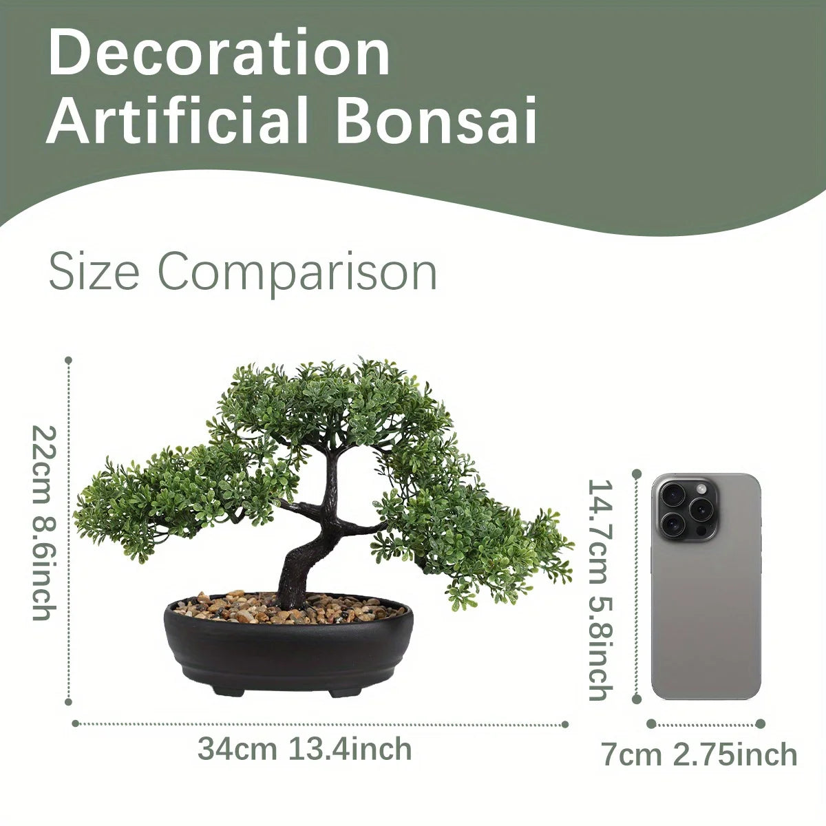 1pc künstlicher Bonsai-Baum: ein Zen-Garten-Akzent künstliche Pflanze pp Material schwarzer Pflanzer Home Office Party Dekoration