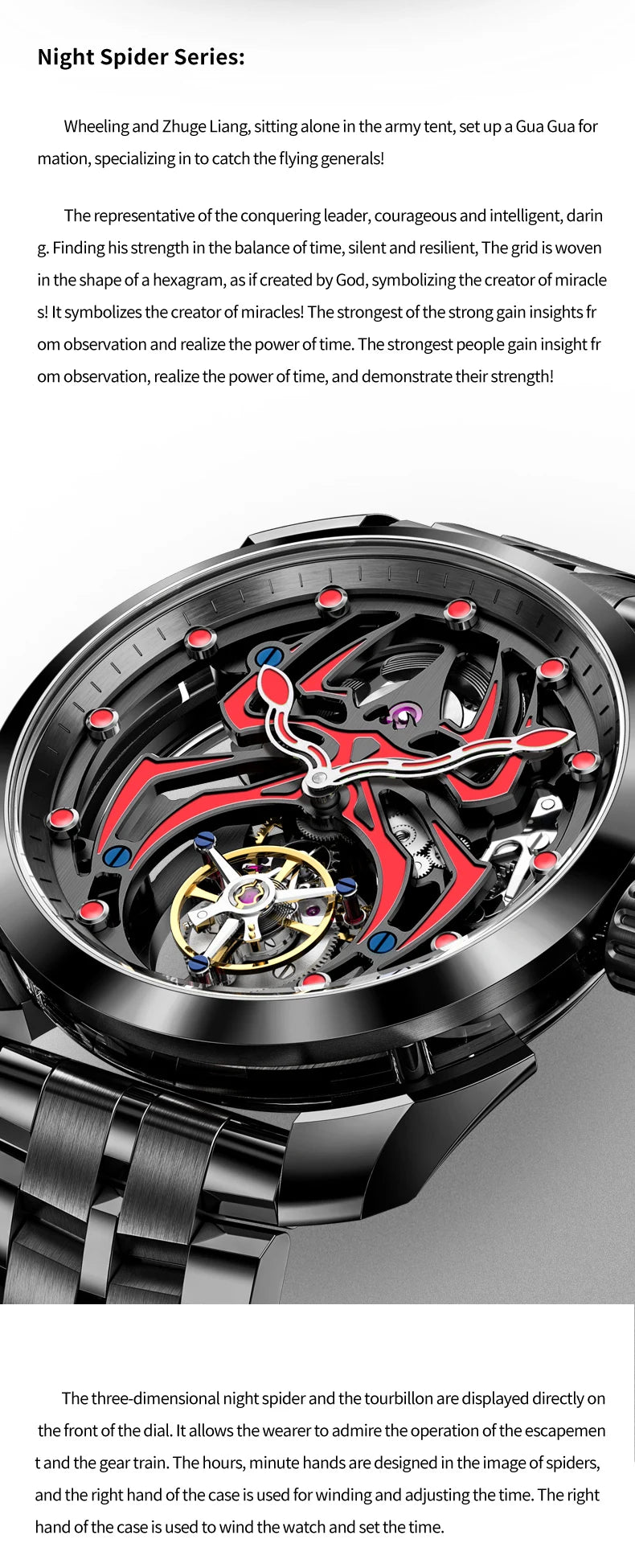 Ideale Ritter Tourbillon Uhren für Männer High-End-Luxusmarke Skelett Schwungrad voll automatische mechanische Herren Armbanduhr