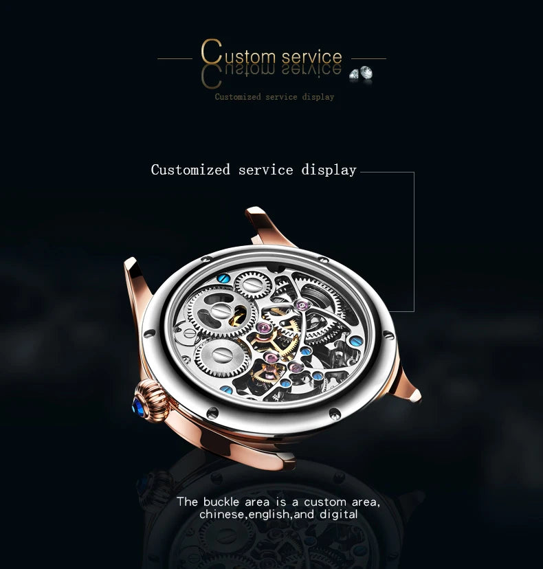 Neue High-End-Männer Tourbillon Uhr Luxus Diamant Saphir Leucht Hände Wasserdicht Original Real Business Mechanische Armbanduhr