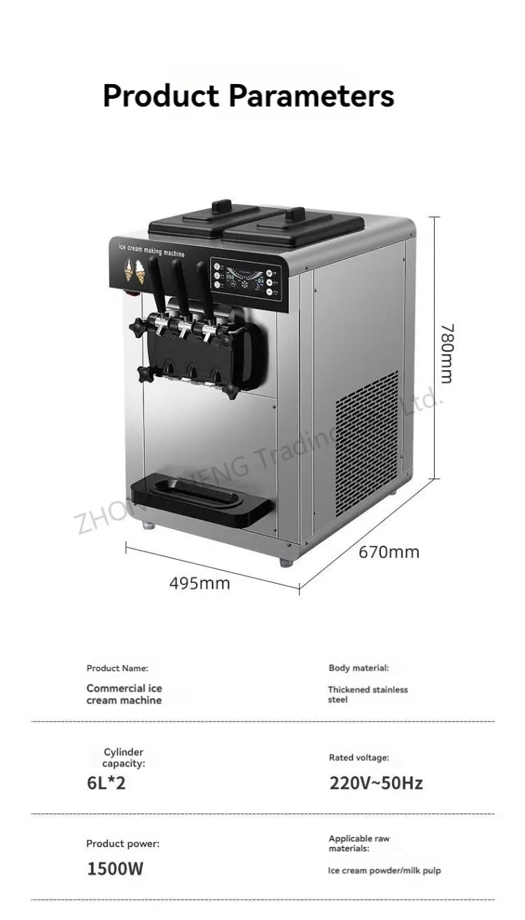 Eismaschine große Kapazität kommerziellen Desktop vertikalen Export automatische Eis becher Kegel Soft eismaschine