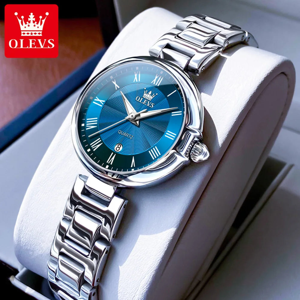 OLEVS 5608 Luxus Marke frauen Uhr Klassische Mode Wasserdicht Leucht Kalender Uhr Elegante Quarz Frauen Uhr Reloj Hombre