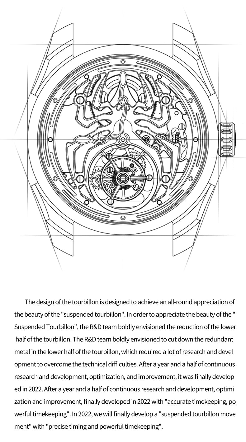 Ideale Ritter Tourbillon Uhren für Männer High-End-Luxusmarke Skelett Schwungrad voll automatische mechanische Herren Armbanduhr