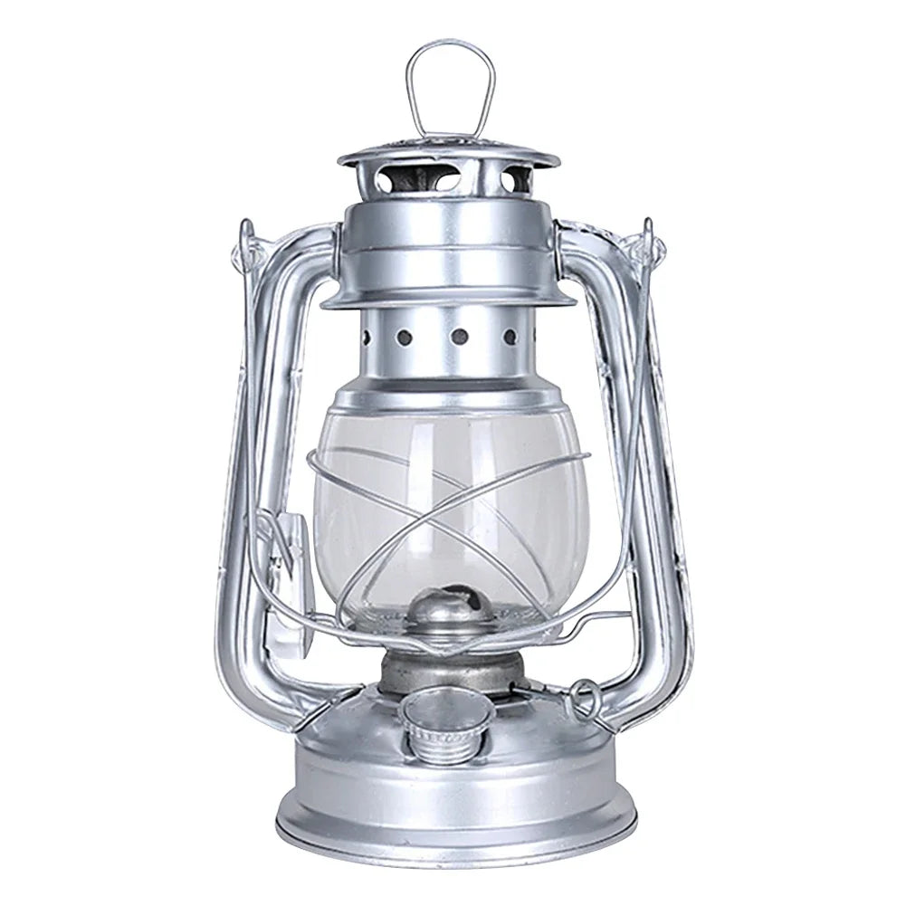 New Vintage Oil Burning Lantern Metal Kerosene Lantern Hurricane Table Lamps with Handle for Outdoor Camping Hiking Home Patio