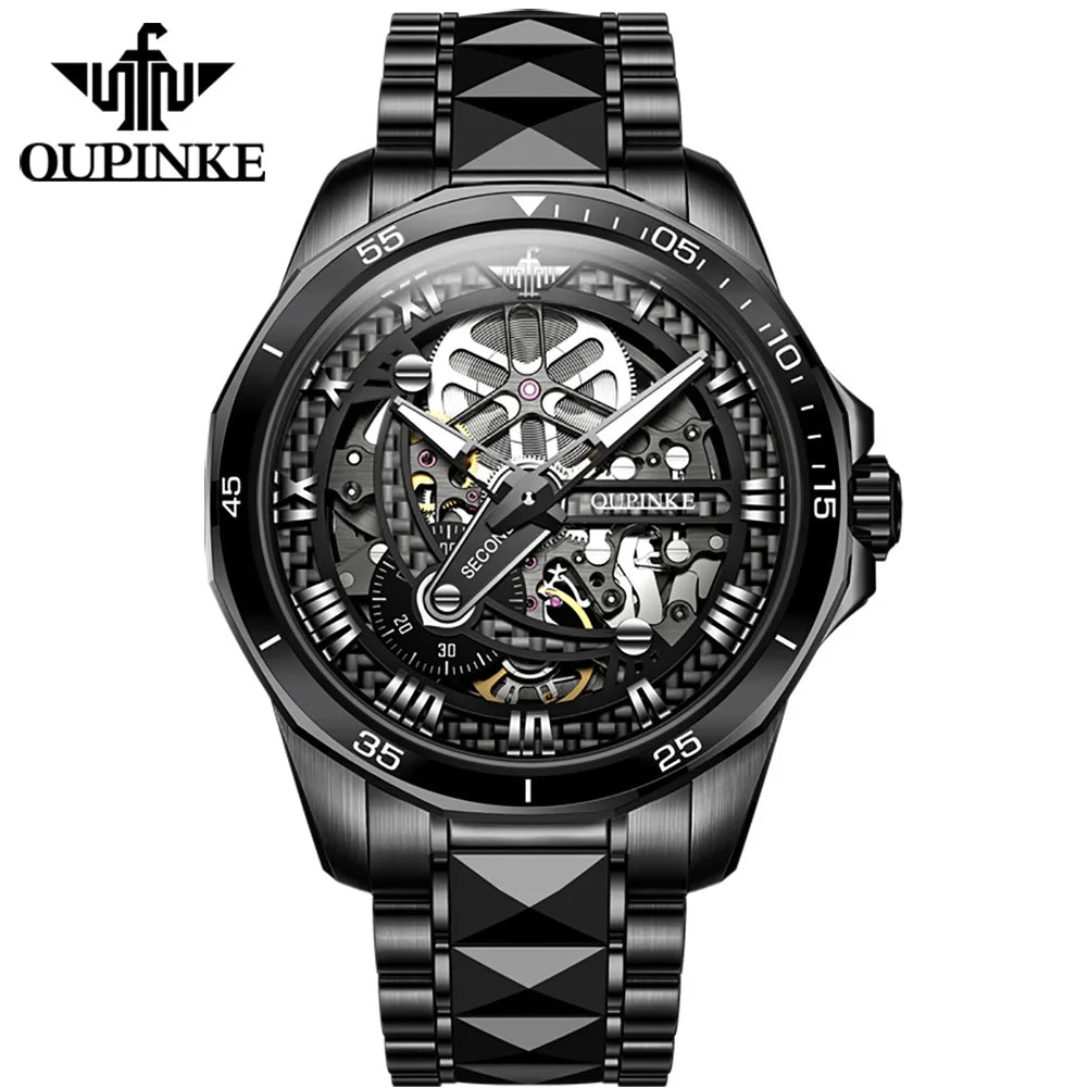 OUPINKE 3178 herren Uhr Original Marke Automatische Mechanische Armbanduhr Wasserdicht Leucht Hohl bewegung Uhren Luxus Männer