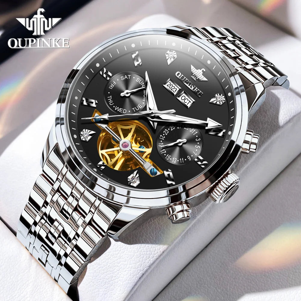 Oupinke 3248 Herren uhr Original Luxusmarke Herren voll automatische mechanische Uhr Business Multifunktion suhr reloj hombre