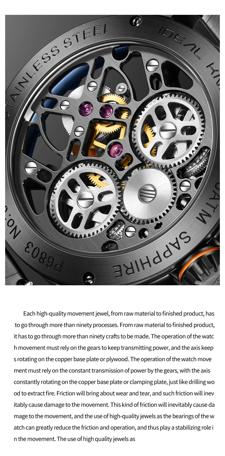 IDEAL KNIGHT 6803 Herrenuhr Top-Marke Luxruy Advanced Tourbillon Automatische mechanische Uhr Wasserdicht Leuchtende Uhren für Männer