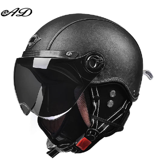 Retro Motorradhelm mit Harley Visier - Vintage-Stil für Cruiser und Chopper